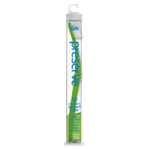 Preserve Zubní kartáček (soft) - zelený - z recyklovaných kelímků od jogurtů Preserve