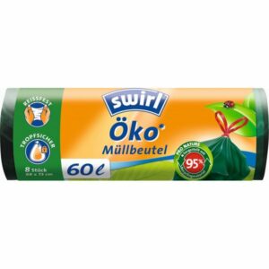 Swirl Eko Zatahovací pytle (8 ks) - 60 l - z 95 % z recyklovaných materiálů Swirl