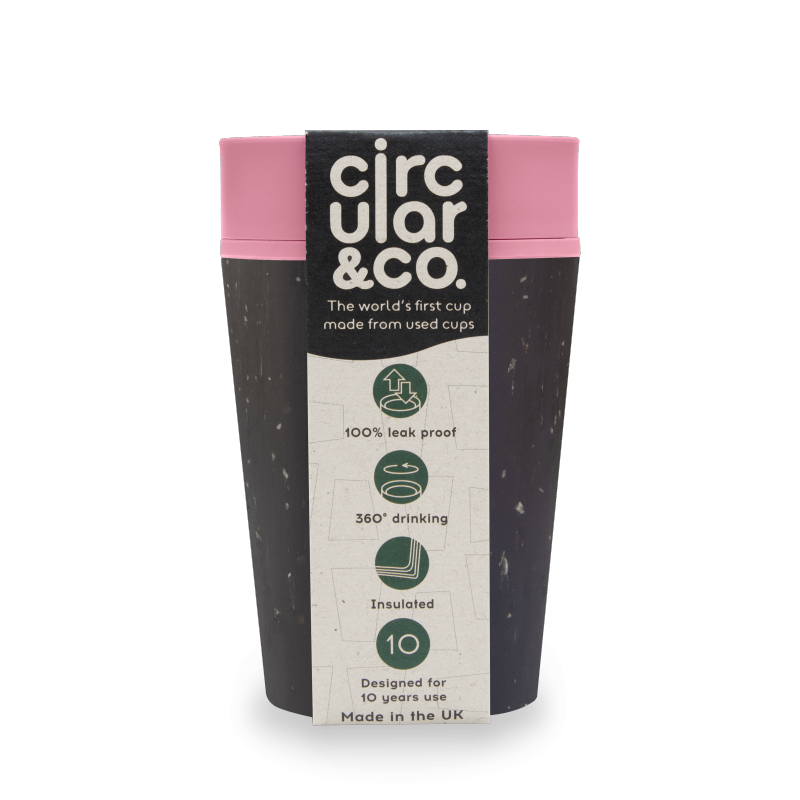 Circular Cup (227 ml) - černá/růžová - z jednorázových papírových kelímků Circular Cup