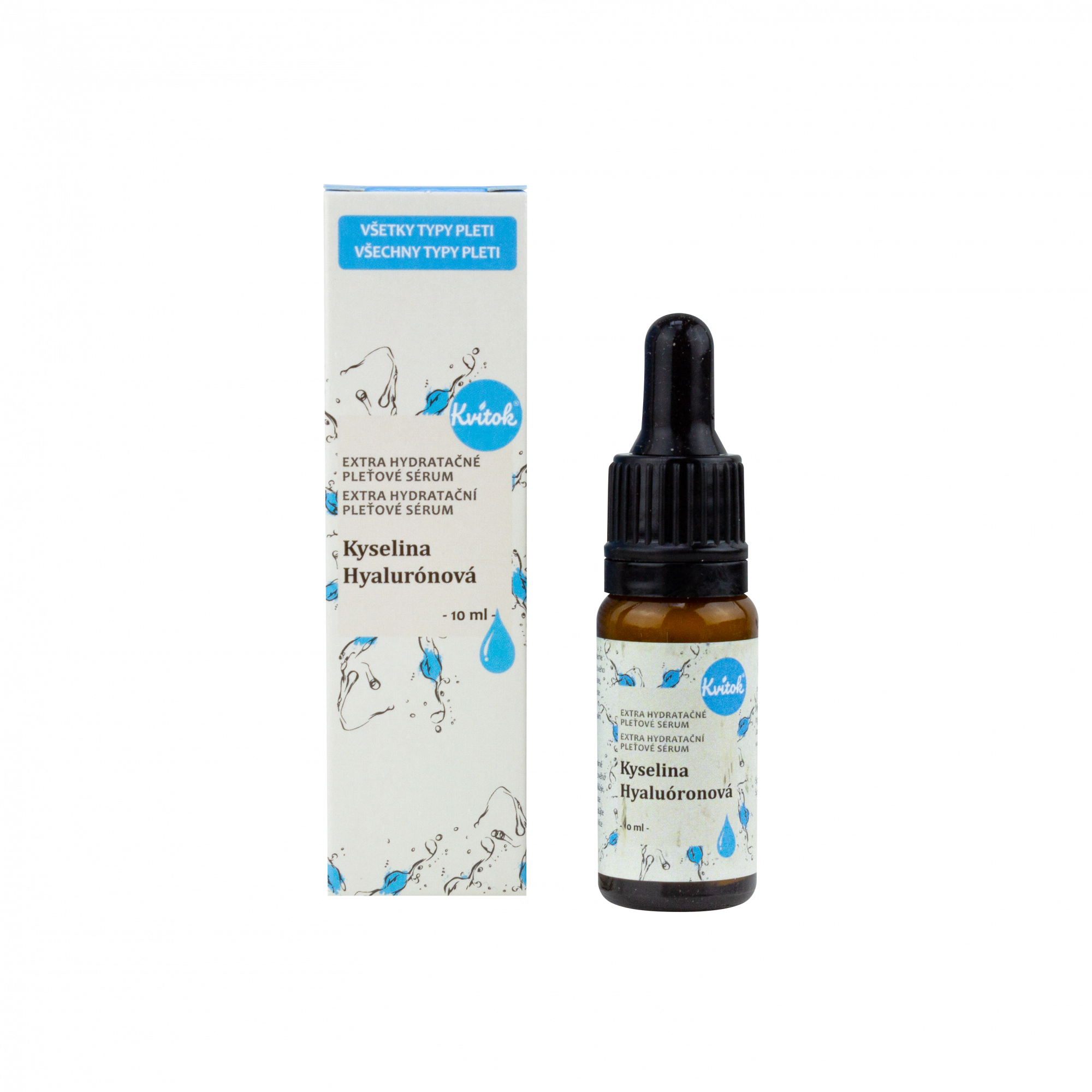 Kvitok Hydratační pleťové sérum - Kyselina hyaluronová 10 ml - intenzivní hydratace Kvitok