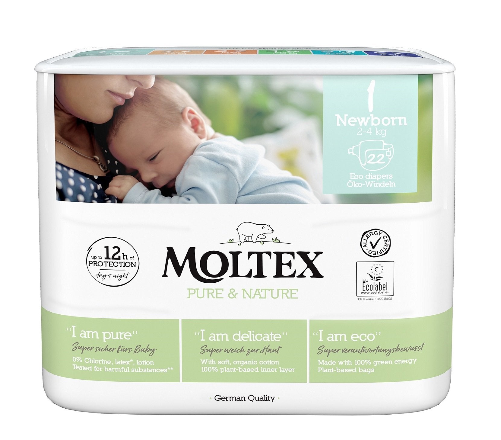 Moltex Ekoplenky Pure & Nature - pro novorozence (2-4 kg) (22 ks) Moltex