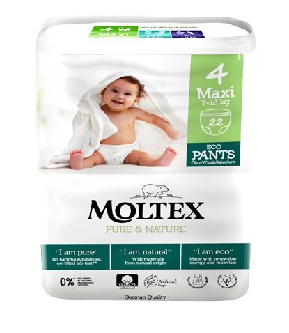 Moltex Natahovací plenkové kalhotky Pure & Nature - Maxi 7-12 kg (22 ks) Moltex