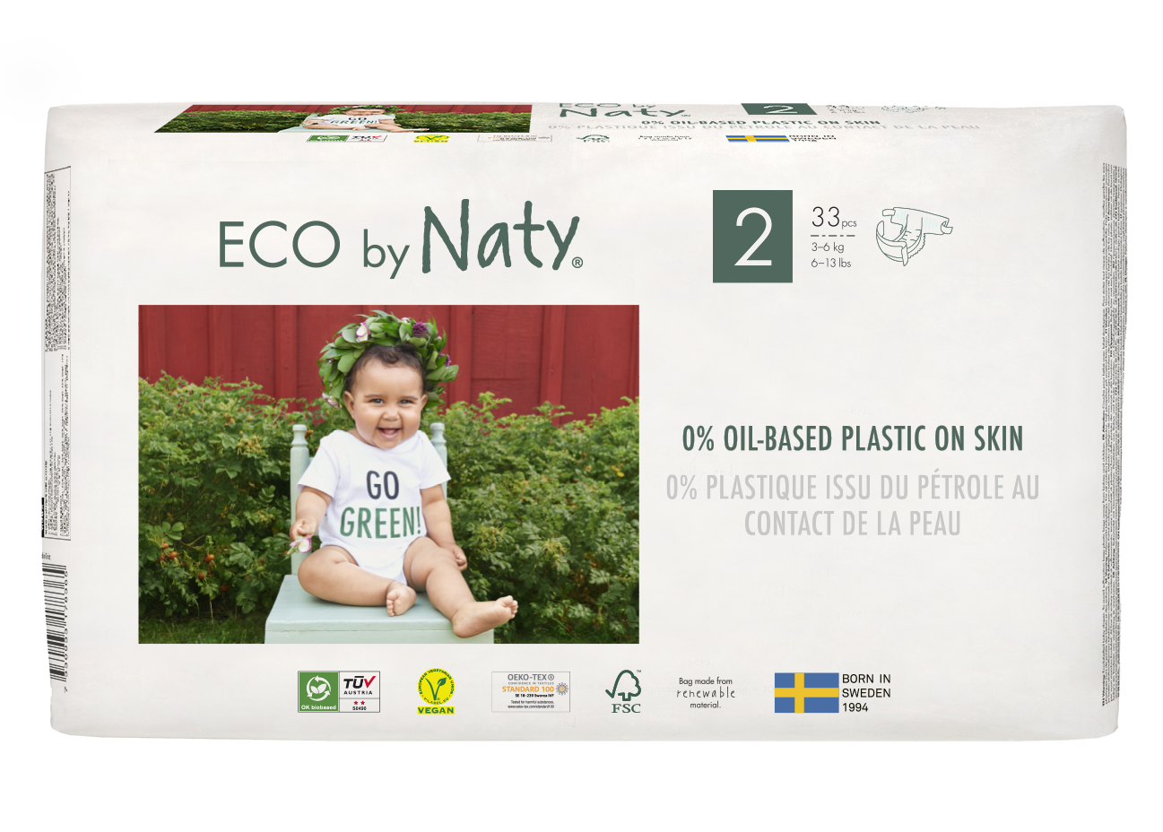 Naty Ekoplenky Mini 2 (3 - 6 kg) (33 ks) - z 55-60 % rozložitelné Naty