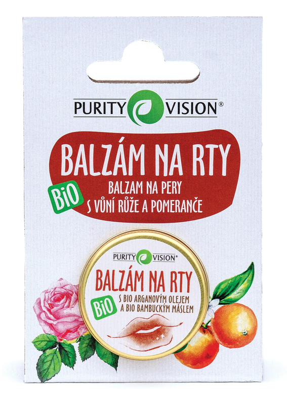 Purity Vision Balzám na rty BIO (12 ml) - s vůní růže a pomeranče Purity Vision