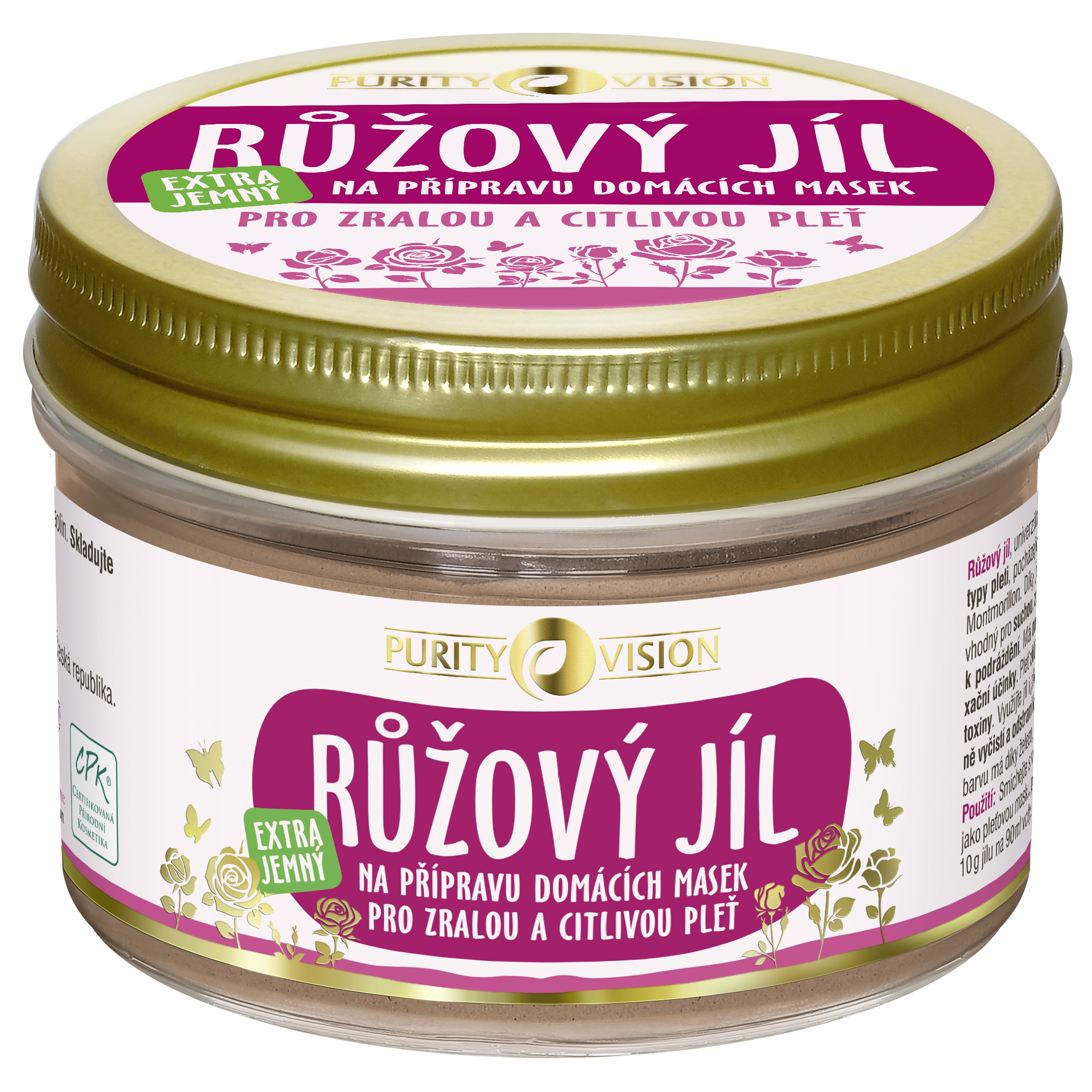 Purity Vision Růžový jíl (175 g) - ideální pro zralou a citlivou pleť Purity Vision