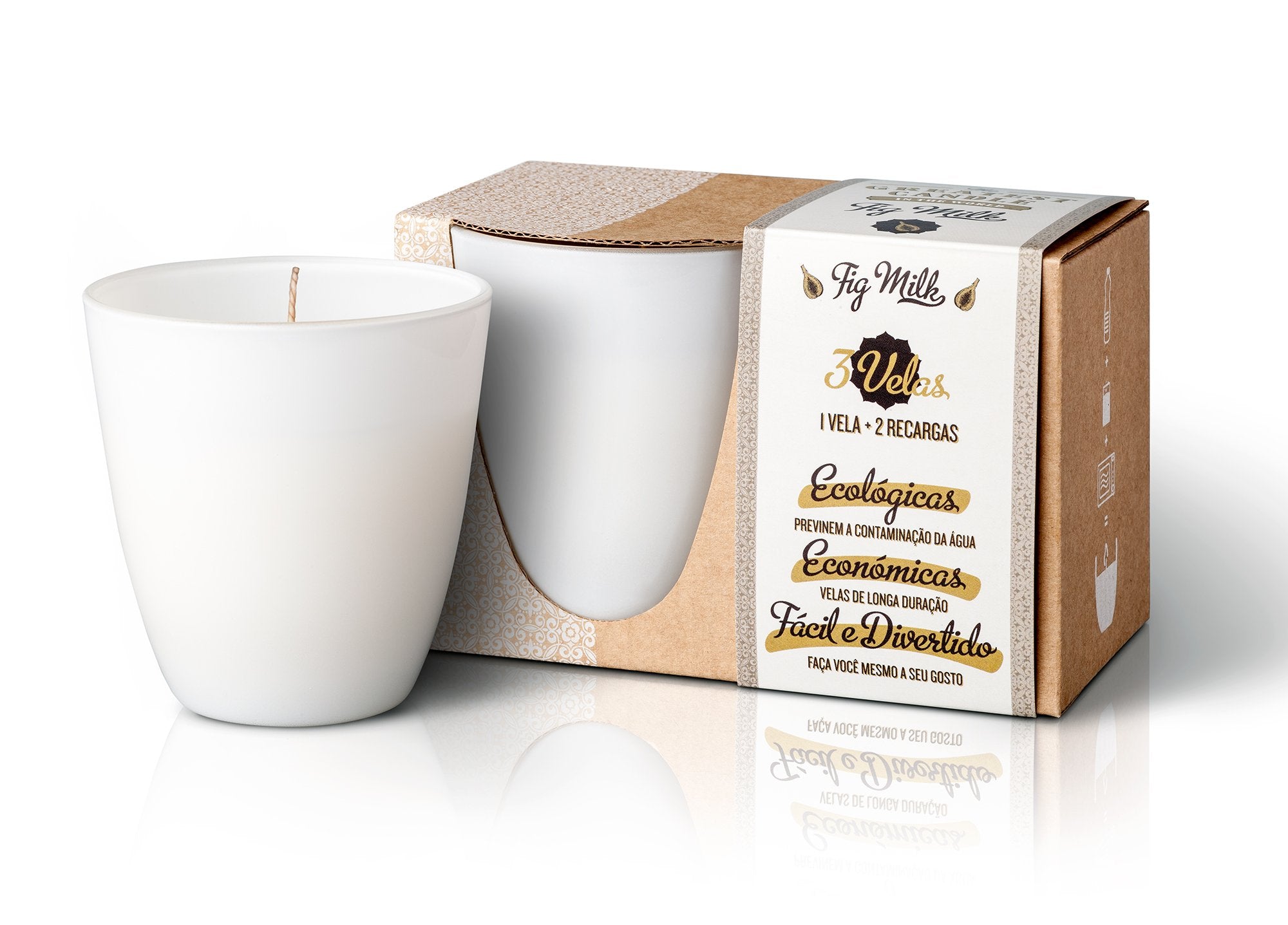 The Greatest Candle Sada - 1x svíčka (130 g) + 2x náplň - fík - doma si vyrobíte dvě další svíčky The Greatest Candle in the World