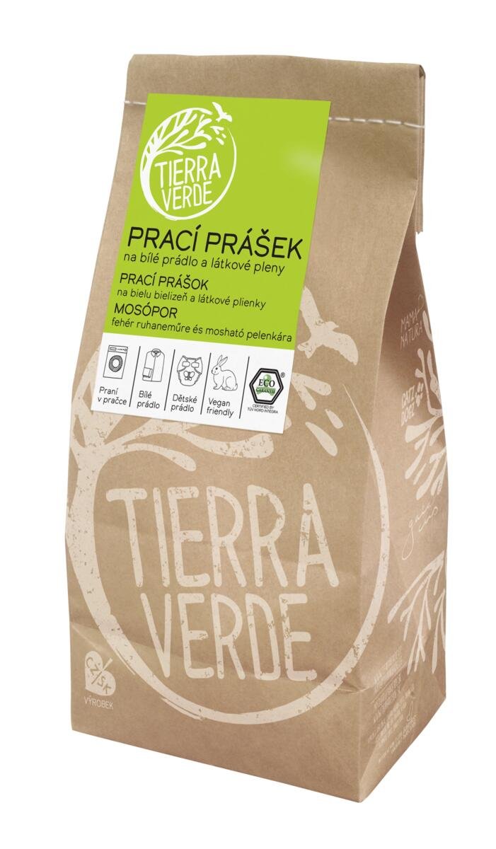Tierra Verde Prací prášek na bílé prádlo a látkové pleny - INOVACE pap. sáček 850 g Tierra Verde