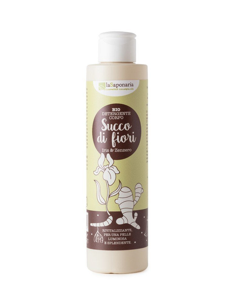 laSaponaria Posilující čisticí sprchový gel s kosatcem a zázvorem BIO (200 ml) laSaponaria