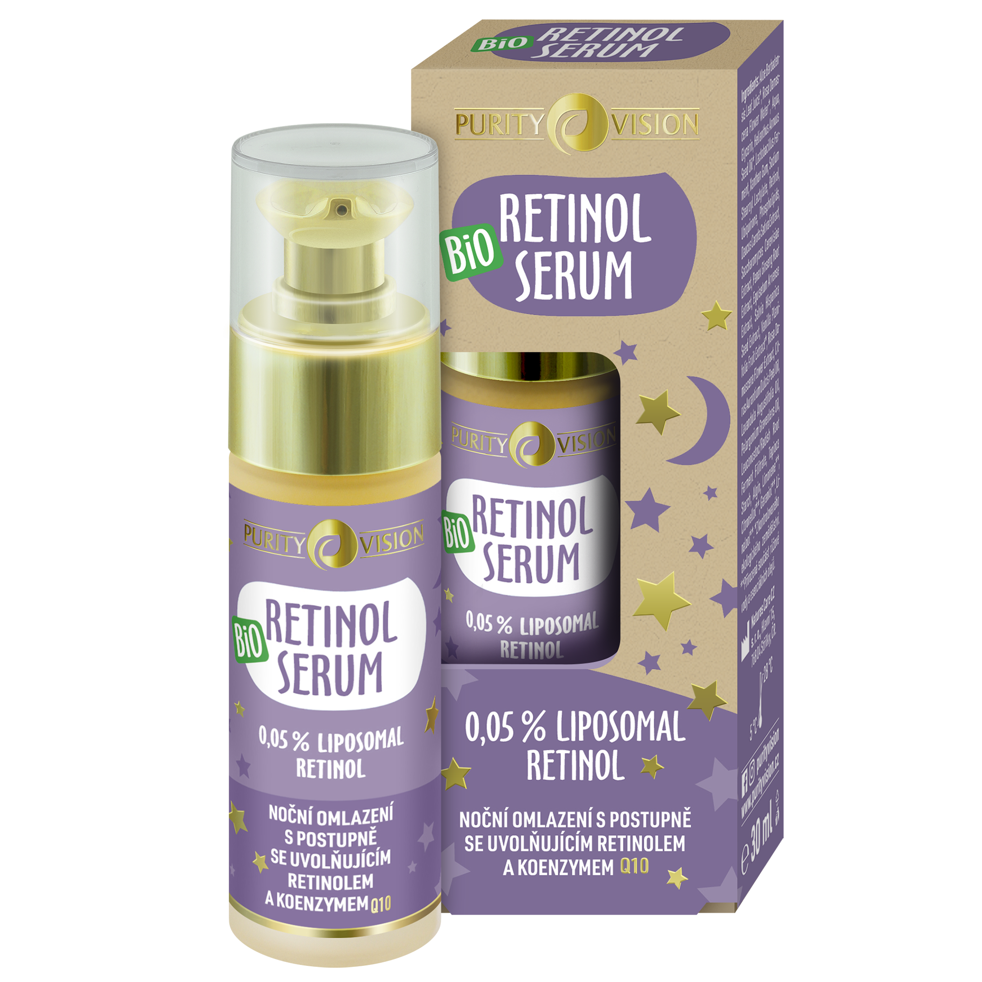 Purity Vision Pleťové sérum Retinol BIO (30 ml) - noční regenerace zralé pokožky Purity Vision