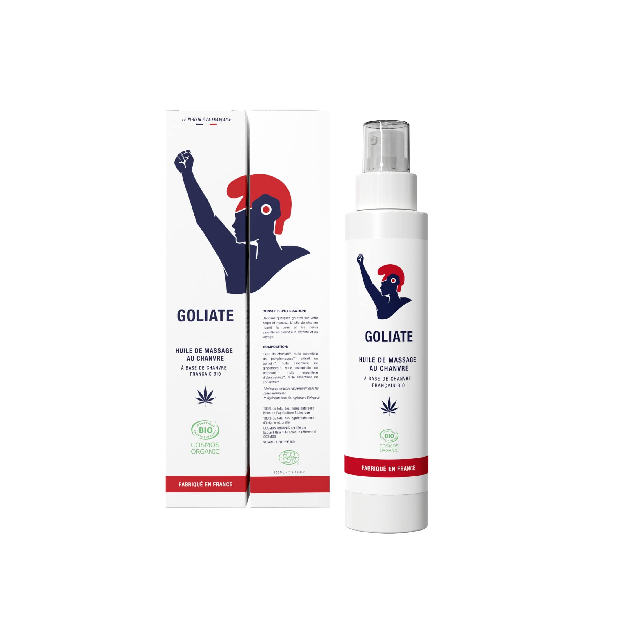 Goliate Relaxační masážní olej s konopím BIO (100 ml) - vhodný pro erotickou masáž Goliate