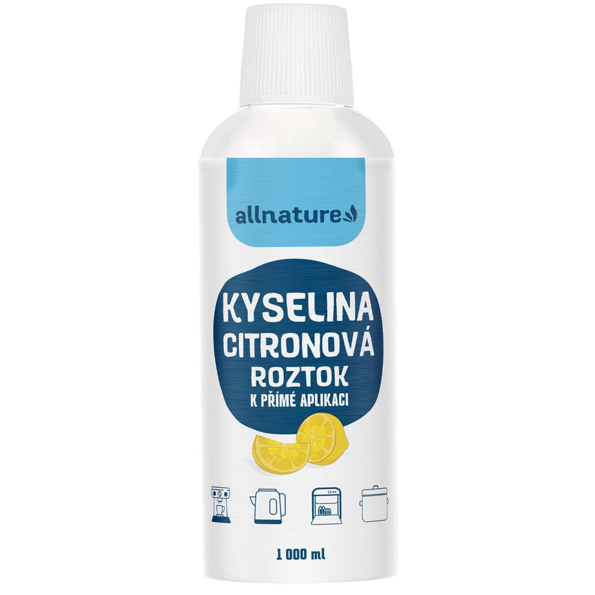 Allnature Kyselina citronová - roztok (1 l) - bojovník proti vodnímu kameni Allnature