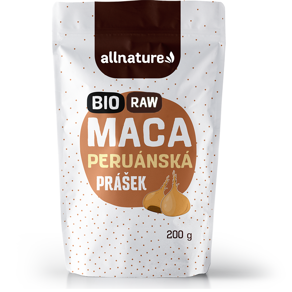 Allnature Maca prášek RAW BIO (200 g) - podpora vitality a hormonální rovnováhy Allnature