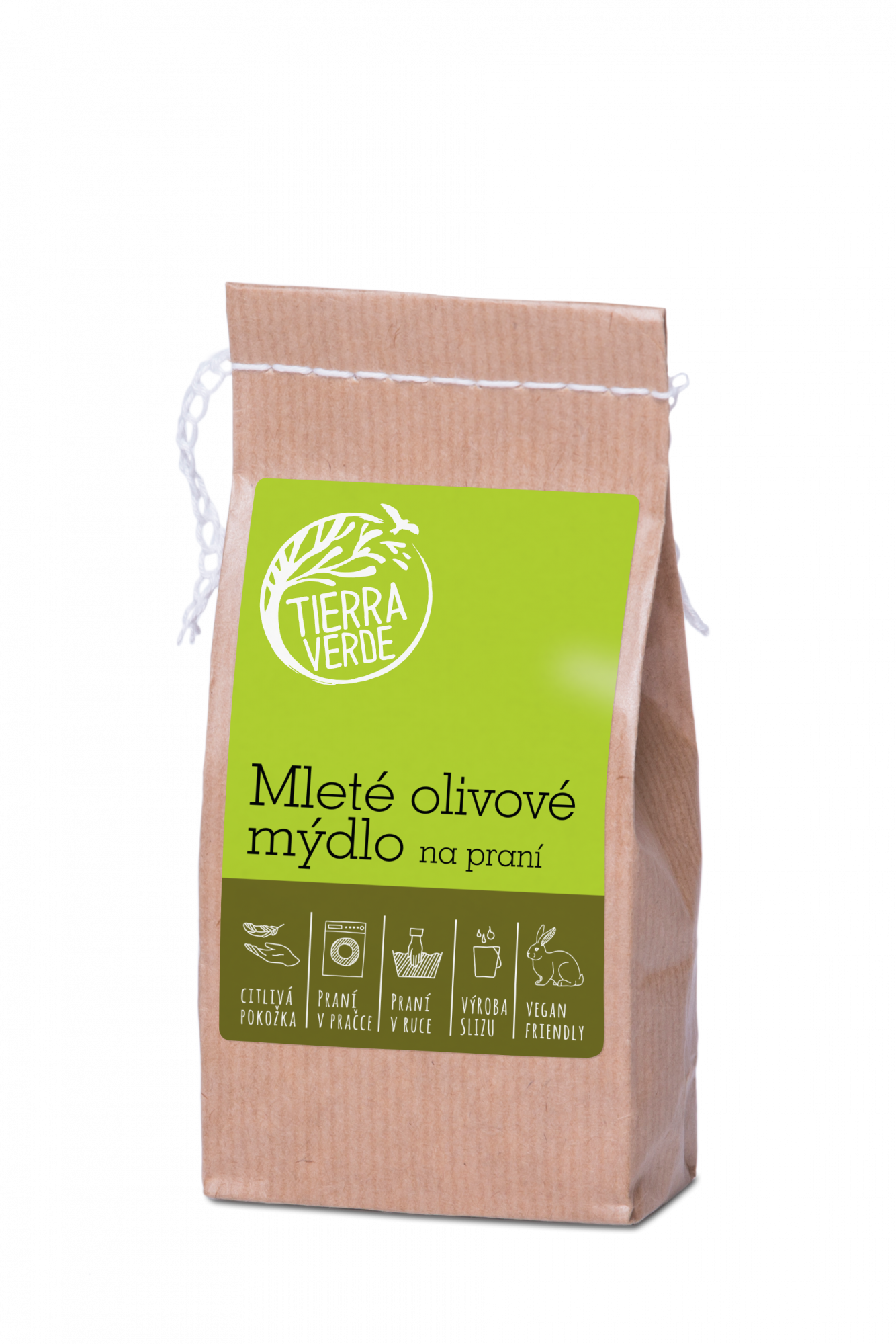 Tierra Verde Mleté olivové mýdlo na praní (200 g) - II.jakost - i pro nejjemnější prádlo Tierra Verde